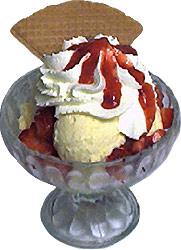 ice cream bowl with strawberry